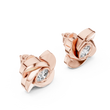 Interwoven Floral Design Round Lab Diamond Stud Earrings - View 5
