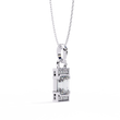 Emerald Cut Solitaire Pendant with Center Moissanite Diamond - View 5