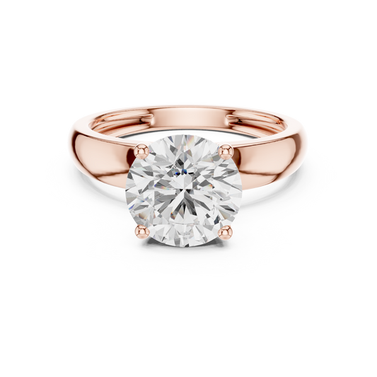 Round Cut Lab Diamond Solitaire Engagement Rings - View 2