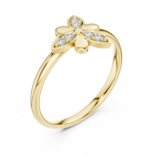 Round Lab Diamond Cluster Promise Ring - View 2