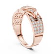Round Cut Lab Grown Diamond Men's Geometric Arrowhead Statement Band - View 8
