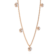 Round Cut Moissanite Diamond Halo Station Necklace - View 5