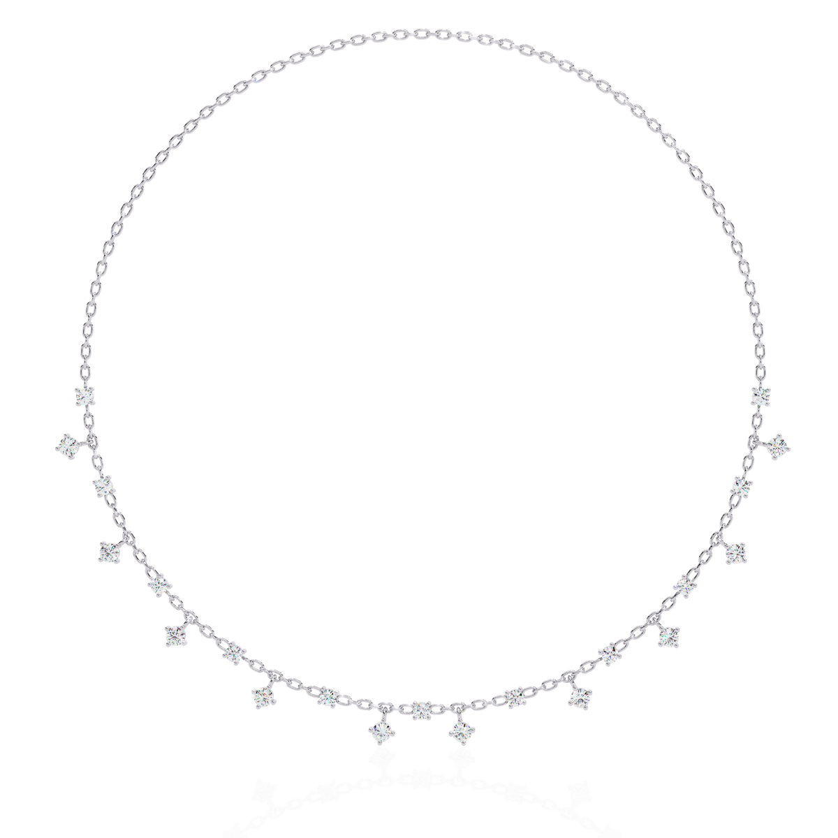 Princess Shape Round Lab Grown Diamond Choker Necklace - View 3