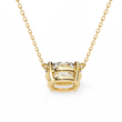 Oval Moissanite Diamond Solitaire Pendant with Four Prong Side Loops Pendant - View 8