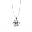 Round Lab Grown Diamond Solitaire Pendant with Six Prong Setting - View 4