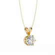 Round Lab Grown Diamond Solitaire Six Prong V Bail Pendant - View 5