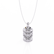 Three Stone Drop Pendant with Round Moissanite Diamond - View 8