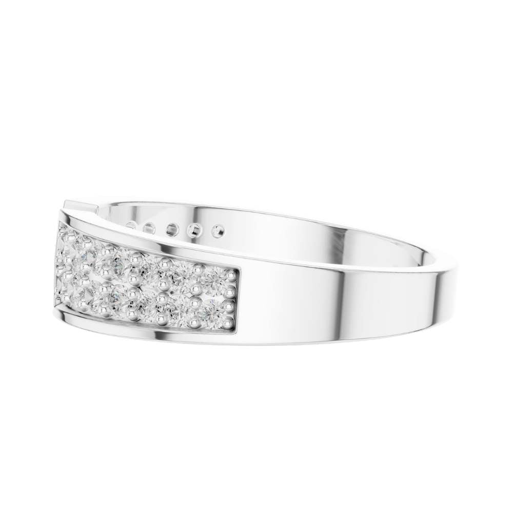 Round Cut Lab Grown Diamond Men's Hourglass Chevron Point Statement Ring - View 9