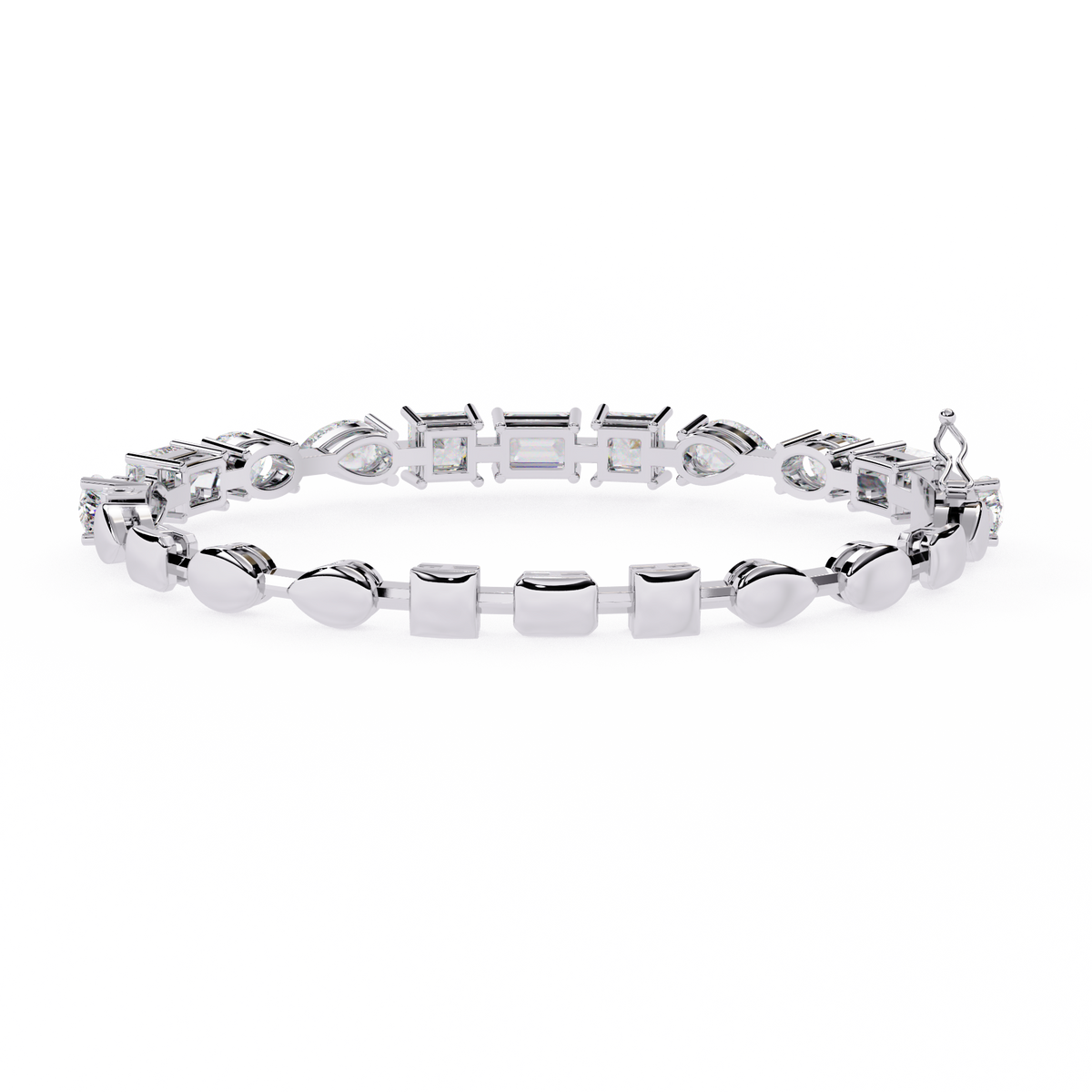 Mixed Shape Lab Diamond Statement Tennis Bracelet - View 10