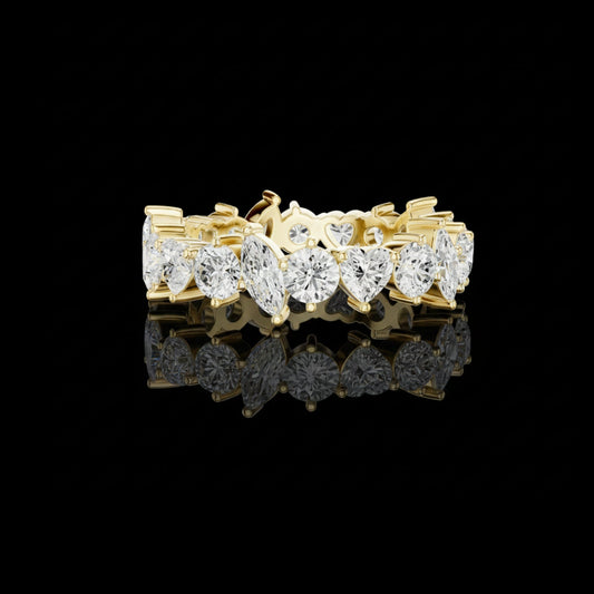 Mixed Shape Moissanite Diamond Wedding Band For Women