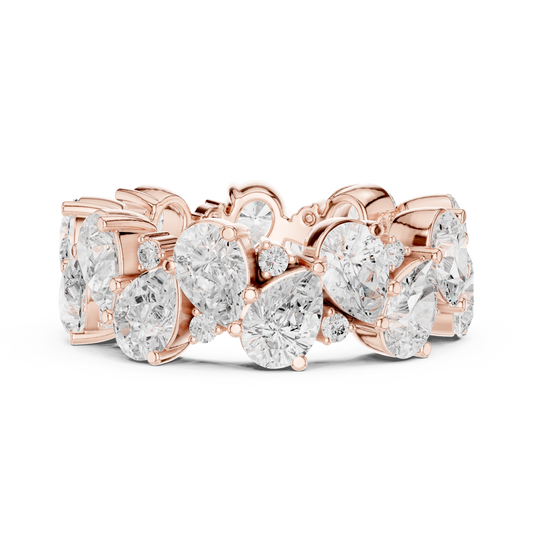 Pear and Round Cut Lab Diamond Anniversary Band Ring - View 2