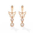 Elegant Butterfly Lab Grown Diamond Drop Earrings with Pave Accents and Bezel Set Round Diamonds - View 8