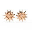 Floral Lab Diamond Marquise Cluster Stud Earrings with Round Center - View 7