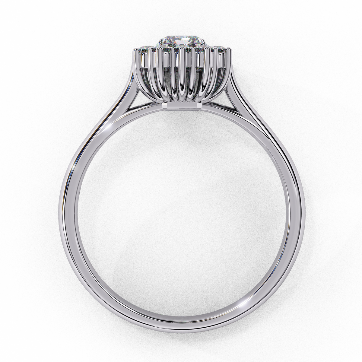 Silver ring with a diamond 