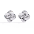 Intricate Floral Swirl Round Cut Moissanite Diamond Stud Earrings in Luxurious Gold Setting - View 7