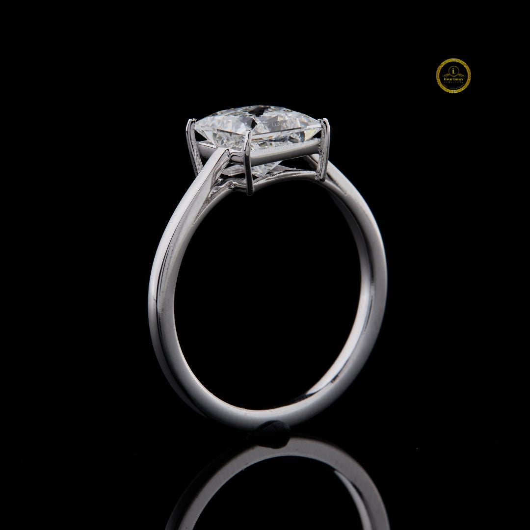 Modern Princess Cut Lab Diamond Solitaire Engagement Ring - View 2