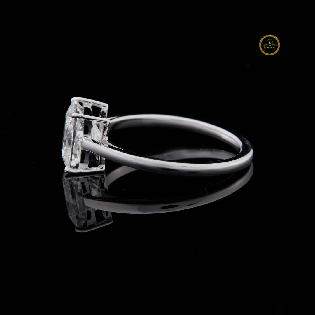 Modern Princess Cut Lab Diamond Solitaire Engagement Ring - View 4