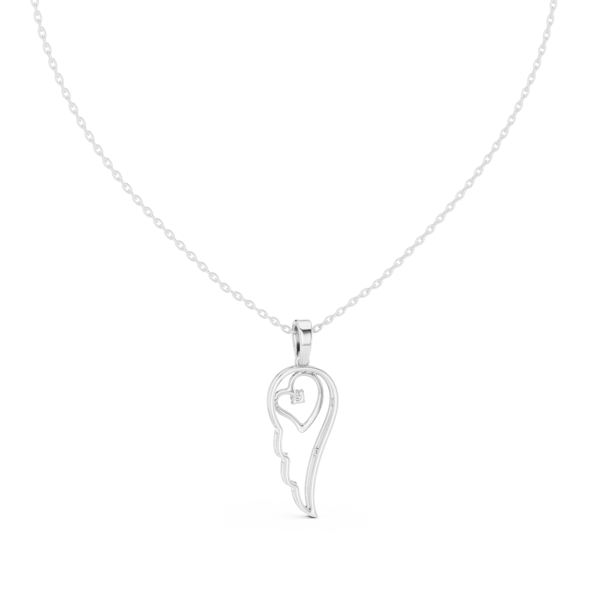 Abstract Spiritual Silhouette Charm Pendant with Round Moissanite Diamond - View 9