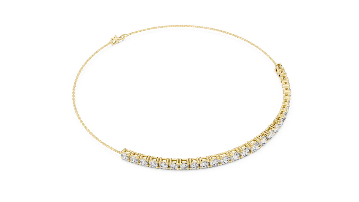 Single Classic Row Round Lab Diamond Tennis Bracelet - View 7
