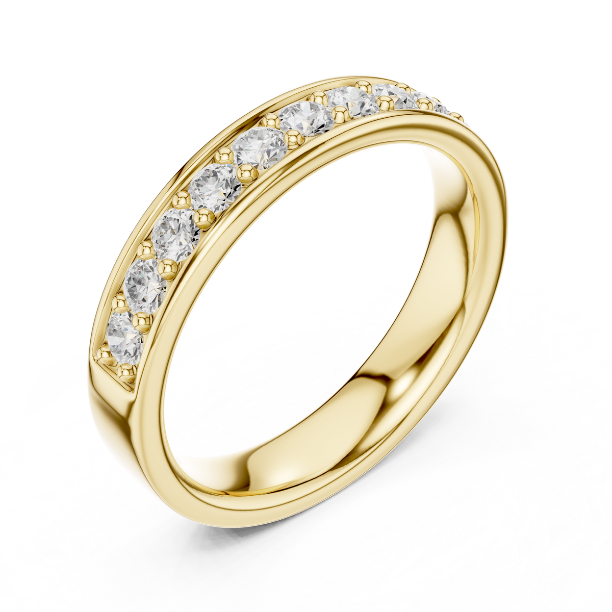 Channel Set Round Moissanite Diamond Eternity Ring For Women - View 3