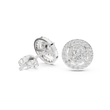 Round Moissanite Diamond Double Halo Cluster Post Earring - View 9