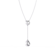 Bezel Set Round with Drop Pear Cut Moissanite Diamond Necklace - View 6