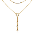 Double Layered Circle Drop Moissanite Diamond Necklace - View 4