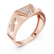 Round Cut Lab Grown Diamond Men's Modern Openwork Orbital Cutout Engagement Ring - View 5