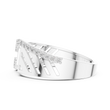 Round Cut Lab Grown Diamond Men's Geometric Asymmetric Diagonal Pave Wedding Ring - View 12