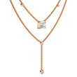 Double Layer East West Radiant Lab Grown Diamond Y Drop Necklace - View 8
