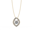 Symmetrical Eye Shape Layering Pendant with Round Lab Grown Diamond - View 5