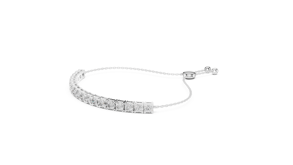 Round Moissanite Diamond Tennis Bracelet with Continuous Design - View 6