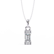 Emerald Cut Solitaire Pendant with Center Lab Grown Diamond - View 4