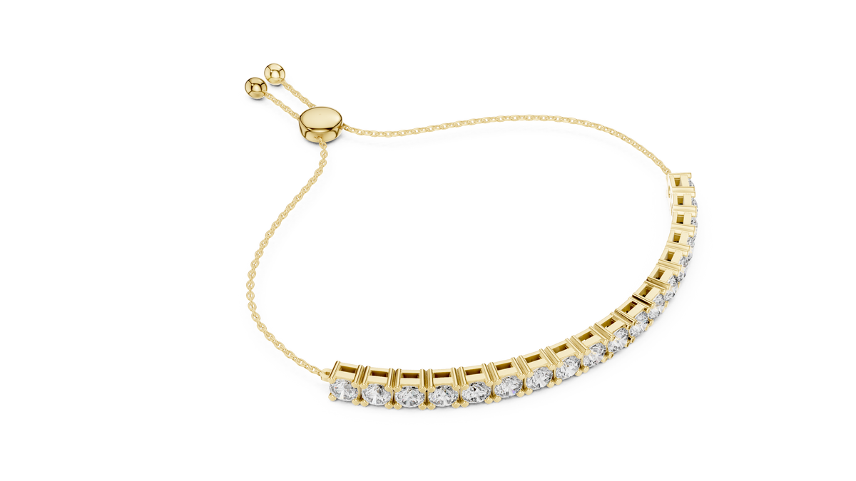 Round Moissanite Diamond Tennis Bracelet with Continuous Design - View 7