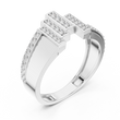 Round Cut Lab Grown Diamond Men's Architectural Equalizer Pave Statement Ring - View 6