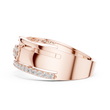 Round Cut Lab Grown Diamond Men's Center Plate Pave Gold Statement Band - View 11