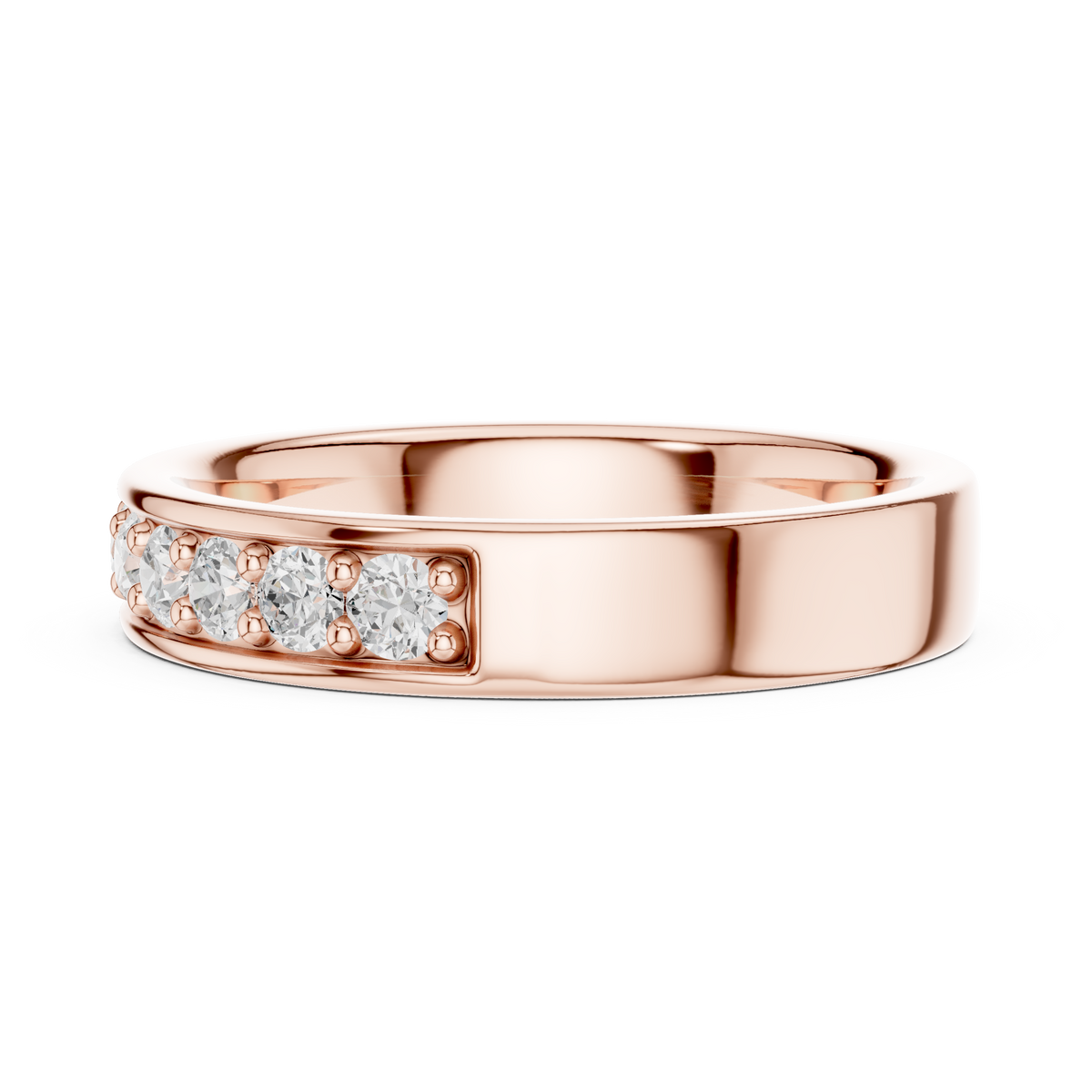 Channel Set Round Moissanite Diamond Eternity Ring For Women - View 9