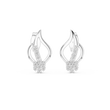 Imperial Flame Curve Round Lab Diamond Cluster Earrings with Flowing Open Silhouette - View 3