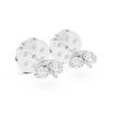 Aurora Halo Blossom Round Moissanite Diamond Cluster Stud Earrings with Rounded Floral Silhouette - View 12