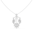 Floral Drop Pendant with Round Moissanite Diamond - View 3