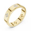 Round Cut Moissanite Diamond Men's Four Leaf Clover Wedding Band - View 4