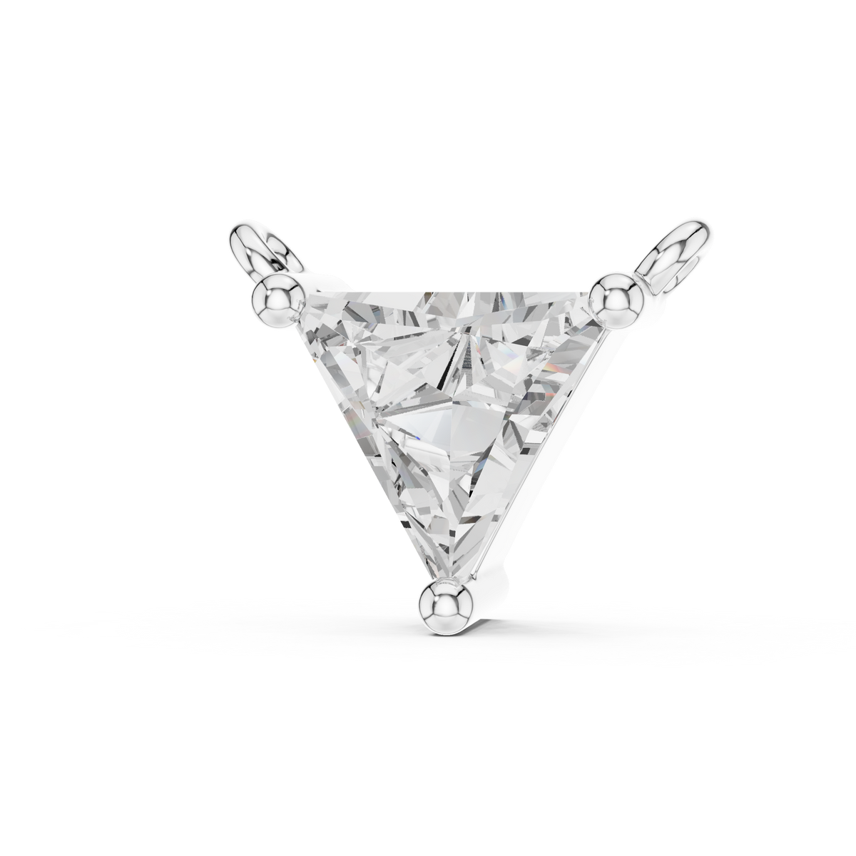 Trillion Cut Solitaire Pendant with Center Lab Grown Diamond - View 3