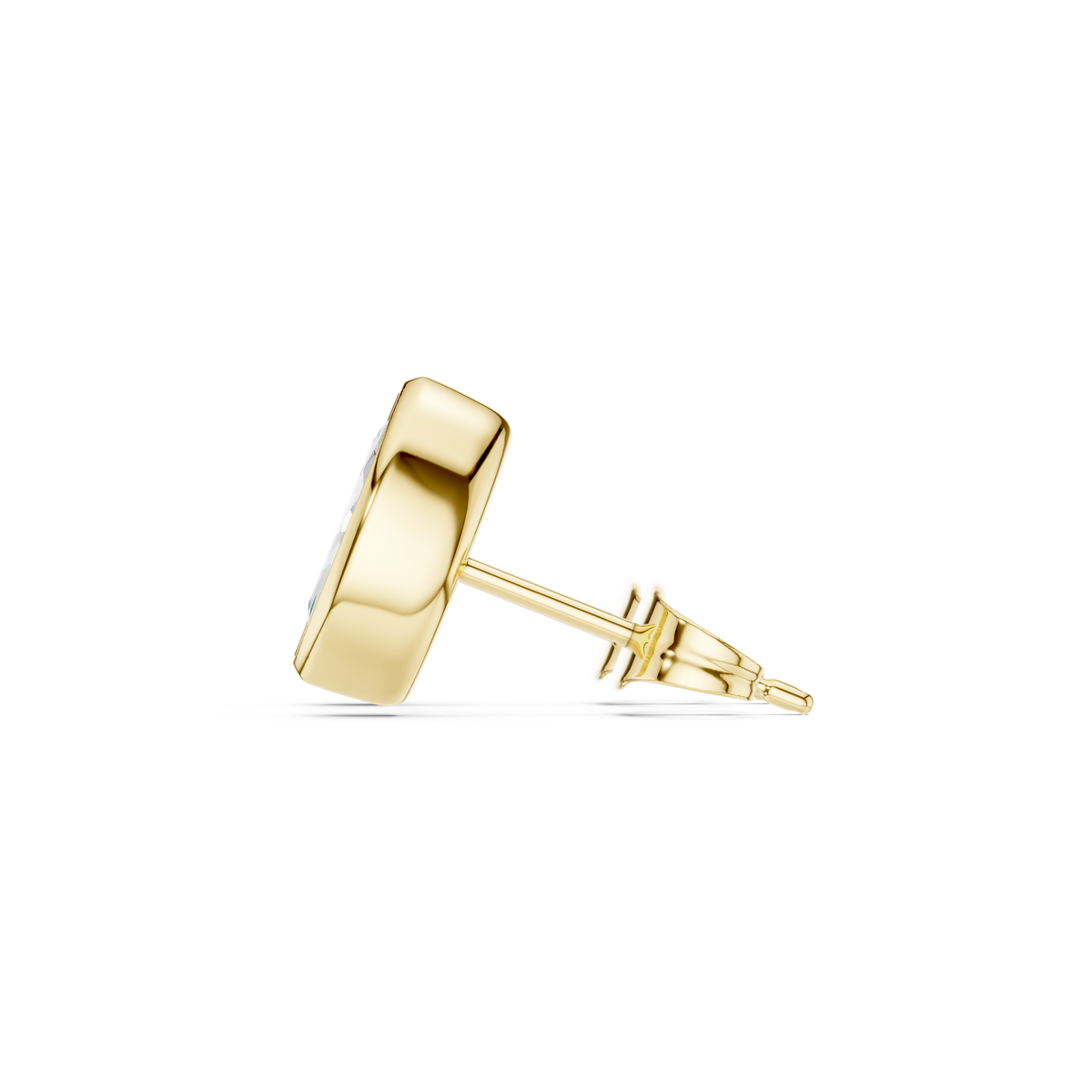 Minimal Marquise Bezel Lab Diamond Stud Earrings with Elongated Navette Silhouette - View 7