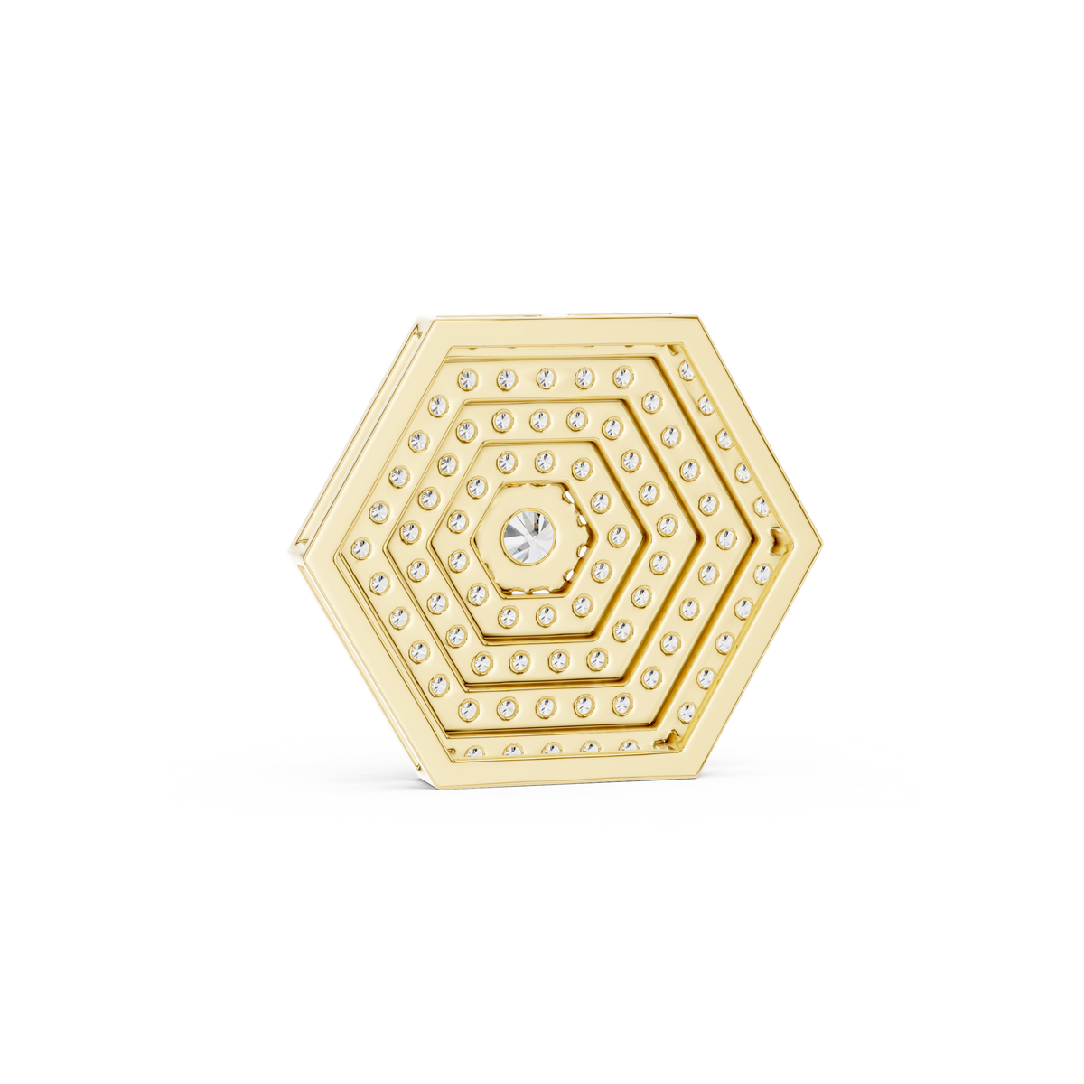 Symmetrical Layering Pendant with Round Lab Grown Diamond - View 7