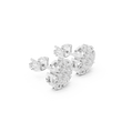 Perfect Lab Diamond Floral Stud Earrings With Sparkling Round Cut Stones For Special Occasions - View 4