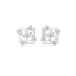 Iconic Grid Aura Round Lab Diamond Set Stud Earrings with Contemporary Architectural Motif - View 3