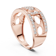 Round Cut Moissanite Diamond Men's Oval Medallion Openwork Gold Ring - View 8