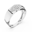 Round Cut Lab Grown Diamond Men's Modern Split Link Pave Gold Engagement Ring - View 6