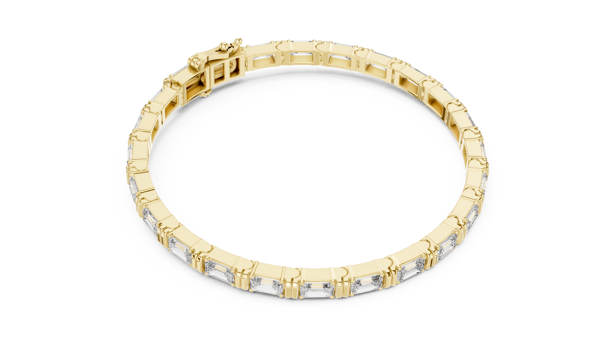 Emerald Cut Moissanite Diamond Contemporary Tennis Bracelet - View 7