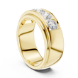 Round Cut Lab Grown Diamond Men's Heavy Gold Classic Wedding Ring - View 10